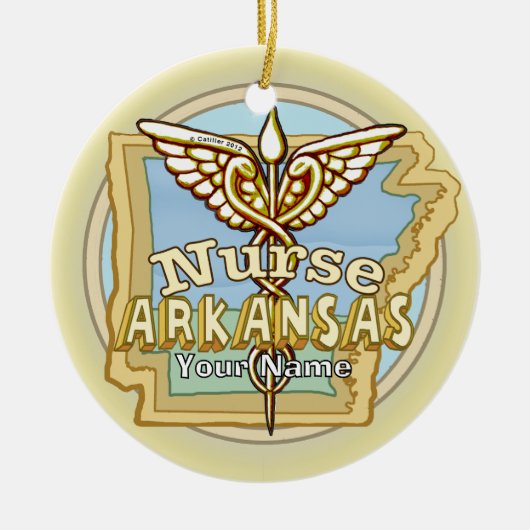 Ornement Caducée d'infirmière de l'Arkansas (Devant)