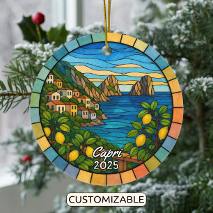 Ornement Capri en Verre Trait Personnalisé, Italie