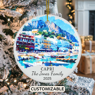 Ornement Capri personnalisé, Italie Cadeau