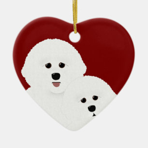 Ornement cardiaque Bichon Frise
