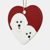Ornement cardiaque Bichon Frise (Gauche)