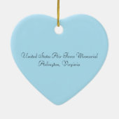 Ornement cardiaque commémoratif de la Force aérien (Dos)