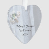 Ornement cardiaque Mariage en dentelle vintage, Pe (devant)