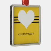 Ornement cardiaque moderne jaune (Droite)