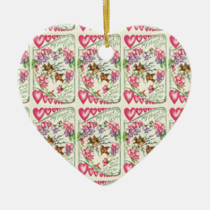Ornement cardiaque vintage Valentine