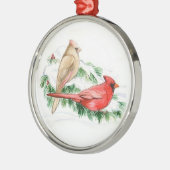 Ornement cardinal d'art d'oiseau de couples (Gauche)