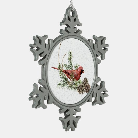 Ornement cardinal rouge (Gauche)