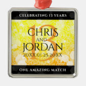 Ornement Carré Argenté 13ème anniversaire Mariage de la Citrine (Devant)