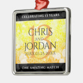 Ornement Carré Argenté 13ème anniversaire Mariage de la Citrine (Gauche)