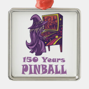 Ornement Carré Argenté 150 ans Pinball Wizard Arcade Anniversaire