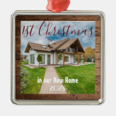 Ornement Carré Argenté 1ère année dans notre nouveau foyer - Année - Pers (Devant)