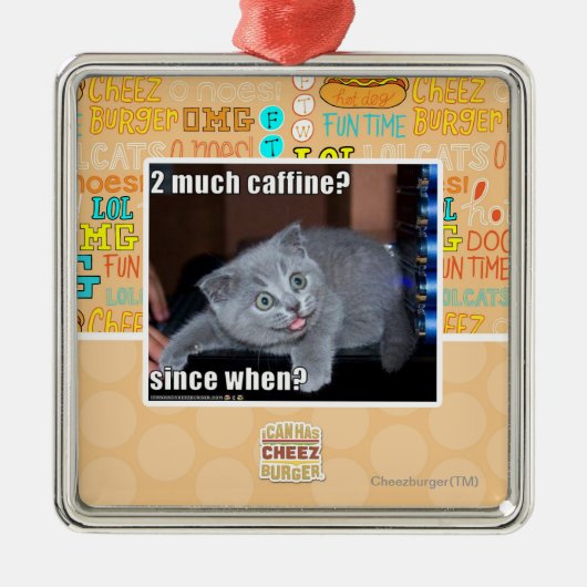 Ornement Carré Argenté 2 beaucoup de caffine ? (Devant)