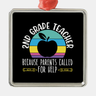 Ornement Carré Argenté 2nd Grade Teacher Shirts I Love My Second Graders
