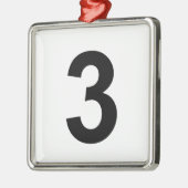 Ornement Carré Argenté 3 - numéro trois (Gauche)