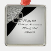 Ornement Carré Argenté 60e anniversaire du Mariage (Devant)