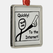 Ornement Carré Argenté À Internet (Droite)
