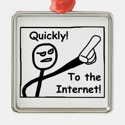 Ornement Carré Argenté À Internet (Devant)