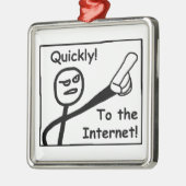 Ornement Carré Argenté À Internet (Gauche)