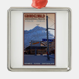 Ornement Carré Argenté À la station de train de Grindelwald