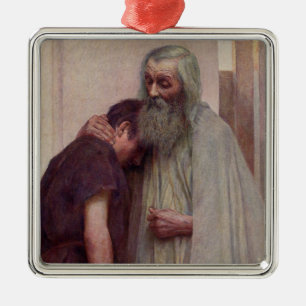 Ornement Carré Argenté Accueil (Père et Fils)