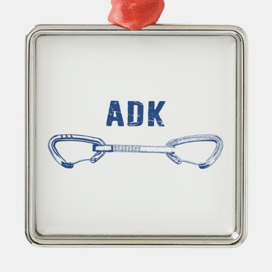 Ornement Carré Argenté Adirondacks Rock Escalade Quickdraw (Devant)