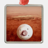 Ornement Carré Argenté Aérocoque Avec Perpersévérance Rover Descente Vers (Devant)