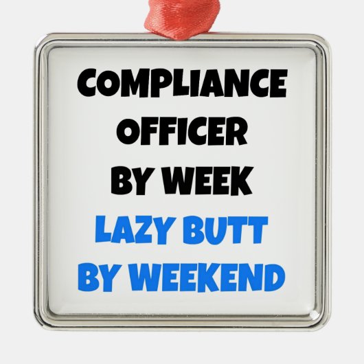 Ornement Carré Argenté Agent de conformité Lazy Butt (Devant)