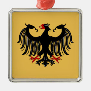 Ornement Carré Argenté Aigle allemand