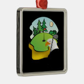 Ornement Carré Argenté Aigle de golf (Droite)