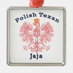 Ornement Carré Argenté Aigle texan polonais Jaja