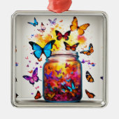 Ornement Carré Argenté Ailes enchantées : T-shirts papillon de Constellat (Devant)