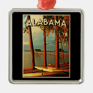 Ornement Carré Argenté Alabama vintage