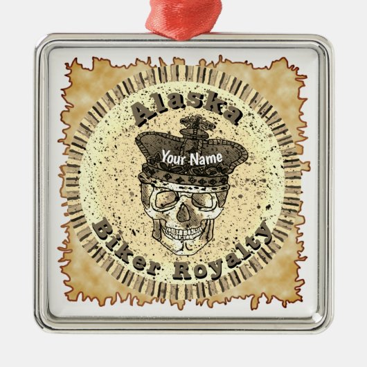Ornement Carré Argenté Alaska Biker (Devant)
