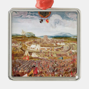 Ornement Carré Argenté Alesia a assiégé par Jules César