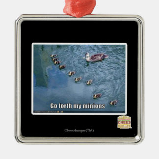 Ornement Carré Argenté Allez, mes minions