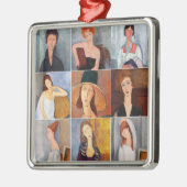 Ornement Carré Argenté Amedeo Modigliani - Collage de chefs-d'oeuvre (Gauche)