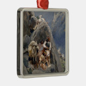 Ornement Carré Argenté Amérindiens Apache en montagne, Amérindiens Henry (Droite)