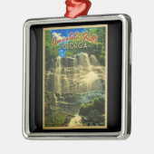 Ornement Carré Argenté Amicalola Falls Georgia (Gauche)