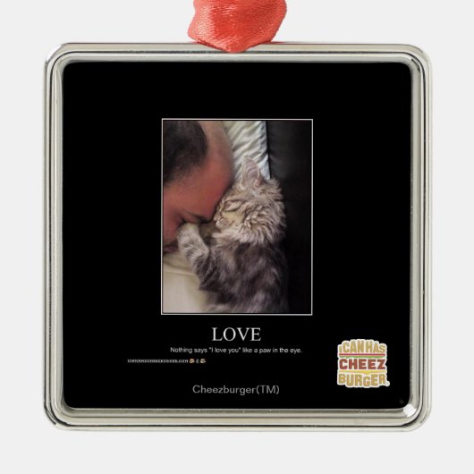 Ornement Carré Argenté Amour (Devant)