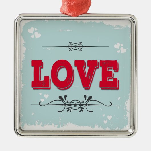 Ornement Carré Argenté Amour (Devant)