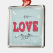 Ornement Carré Argenté Amour (Gauche)