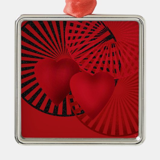 Ornement Carré Argenté Amour ,Mariage (Devant)