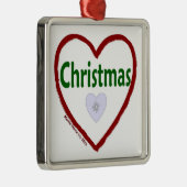 Ornement Carré Argenté Amour Noël (Droite)