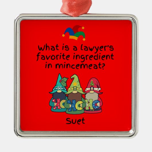 Ornement Carré Argenté Amuse Mincemeat Plaisanterie d'avocat (Devant)