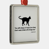 Ornement Carré Argenté Ancien proverbe de chat (Droite)