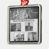Ornement Carré Argenté Anders Artistry, South Boston, VA.Noël (Gauche)
