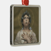 Ornement Carré Argenté Ange de Noël (Droite)