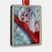 Ornement Carré Argenté Ange d'hiver (Droite)