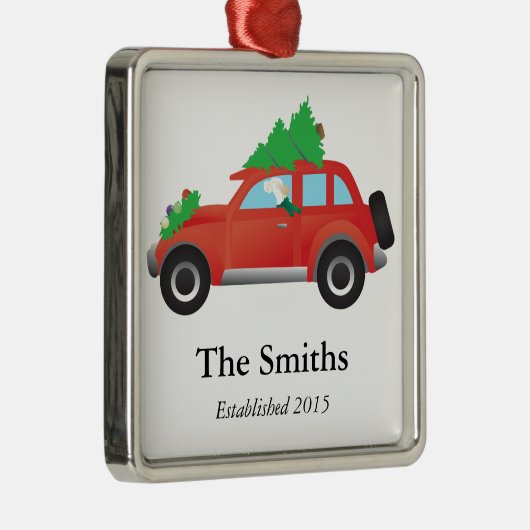 Ornement Carré Argenté Anglais Setter Chig voiture de conduite avec arbre (Droite)