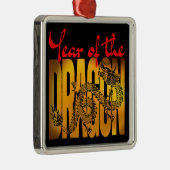 Ornement Carré Argenté Année du dragon (Droite)